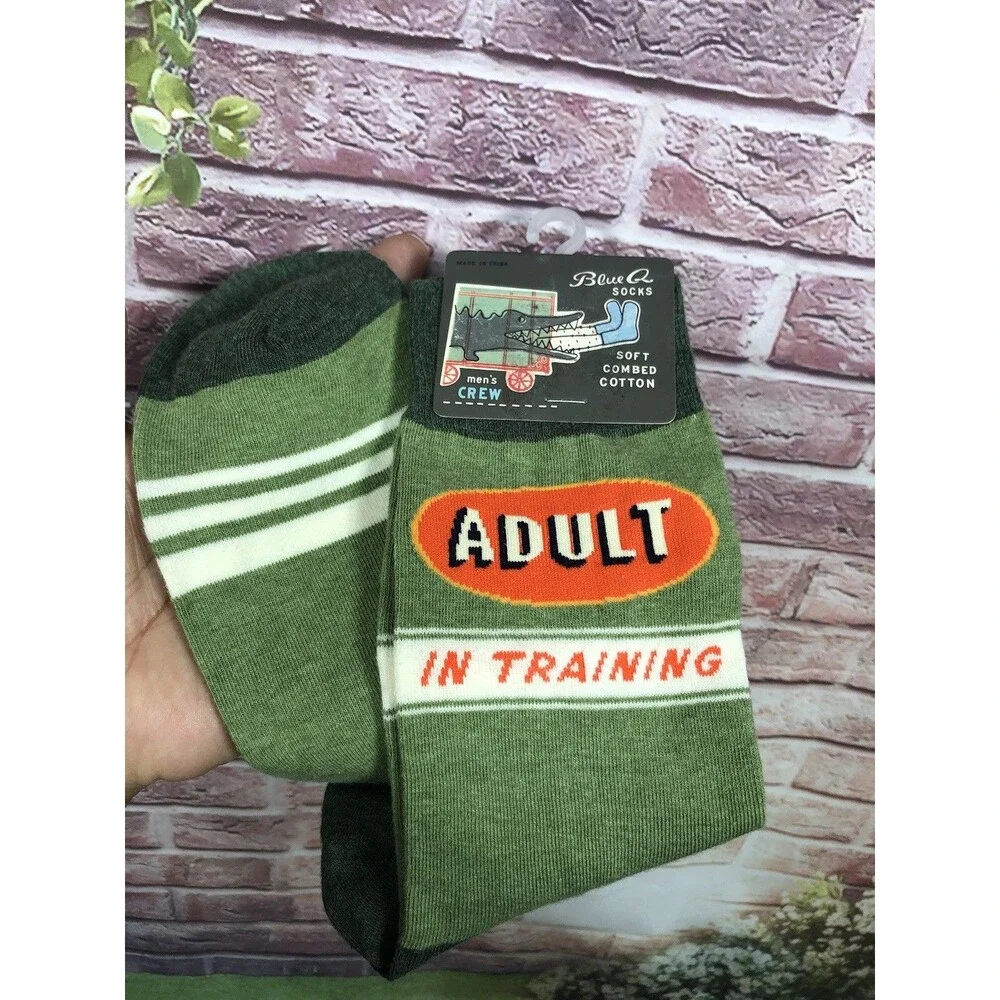 Mens Crew Socks - Adult In Training - Size‎ 7-12